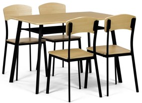 Zestaw jadalniany Industrial z 4 krzesłami, 110 x70 x 76 cm, brązowy