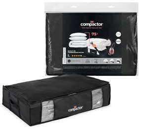 Czarny pojemnik na ubrania pod łóżko Compactor XXL Black Edition 3D, 145 l