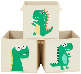 Komplet 3 składanych organizerów z dinozaurami F4-D92