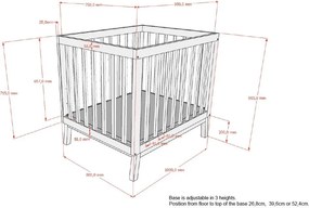Brązowy kojec dla dzieci z litego drewna sosnowego 95x75 cm Sezane – Vipack