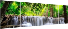 Obraz - Wodospad, niebieski (170x50 cm)