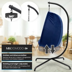 Fotel bujany podwieszany MIADOMODO niebieski, nośność 160 kg