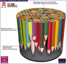 Okrągła kolorowa pufa dziecięca 8 wzorów M7-Z85
