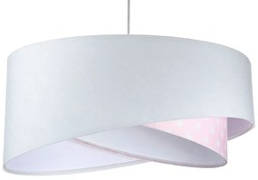 Biało-różowa lampa wisząca z wzorem - EX1000 biały połysk