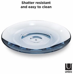 Niebieska plastikowa mydelniczka Droplet – Umbra