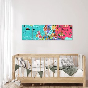 Obraz - Dziecięca mapa Europy (170x50 cm)