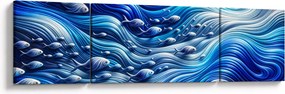 Obraz – Ryby w falach (170x50 cm)