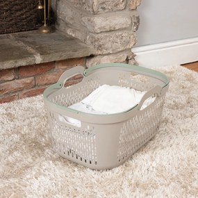 Jasnobrązowy plastikowy kosz na pranie 45 l – Addis