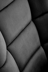 Fotel bujany, czarny, welur, na płozach BAZALTO