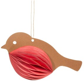 Papierowa ozdoba świąteczna wykonana ręcznie 7 cm Honeycomb Robin – Sass &amp; Belle