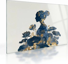 Obraz na szkle - Marmurowy profil kobiety (70x50 cm)