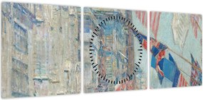 Obraz - Childe Hassam, Allies day, reprodukcje (z zegarem) (90x30 cm)