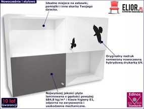 Biało-grafitowa szafka wisząca dziecięca Timi 18X Giberdi 20X