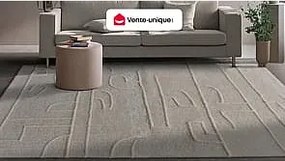 Dywan z wypukłym wzorem z ręcznie tkanej wełny nowozelandzkiej - 160 x 230 cm - 1400g/m2 - Kość słoniowa - CORALIE