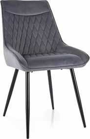 Krzesło tapicerowane AGAT VELVET szare