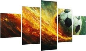 Obraz - Piłka nożna w locie (125x70 cm)