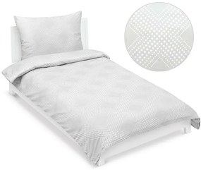 Bellatex Satynowa pościel Linie biała, 140 x 220cm, 70 x 90 cm, 140 x 220 cm, 70 x 90 cm