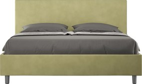 Łóżko wyposażone w stelaż z listwami tapicerowane 160x210 microfibra Zielony Adele