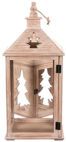 Zestaw latarni drewnianych Choinka, 2 szt., naturalny