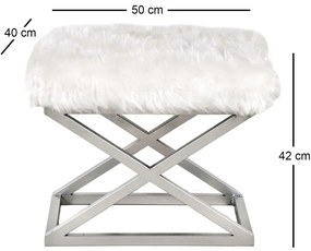 Stołek Capraz Plush White