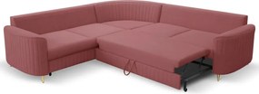 Narożnik LAREN nowoczesna sofa z funkcją spania pojemnik na pościel lewa strona CASTEL 59 251x251x85 cm