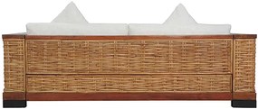 Sofa trzyosobowa - rattan + brąz D0-T97