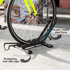 Stojak na rower SPORTNOW ze stalowym uchwytem na opony do 80 mm 75 x 41 x 81H cm Czarny