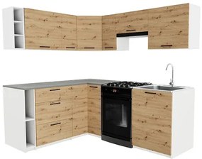 Meble kuchenne narożne  dąb artisan P6-L09