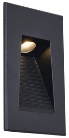 Zewnetrzna Nowoczesna Wpuszczana Lampa Ścienna Czarna 7cm z LED IP65 - Trem Nowoczesny Oswietlenie zewnetrzne