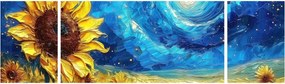 Obraz - Malowanie słoneczników (170x50 cm)