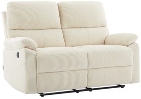 Kanapa 2-osobowa z elektryczną funkcją relax z beżowego sztruksu - LUNANO