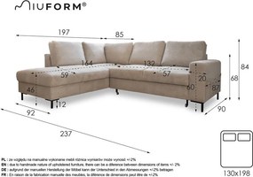 Brązowy rozkładany narożnik z imitacji skóry (lewostronny) Lofty Lilly – Miuform