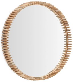 Lustro ścienne z drewnianą ramą ø 80 cm Polke – Kave Home