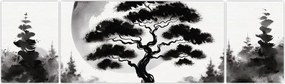 Obraz – Czarno-biały bonsai (170x50 cm)