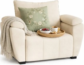 Kremowy nowoczesny fotel do salonu E8-Z11