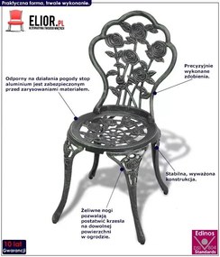 Zestaw metalowych krzeseł ogrodowych Safari - zielony