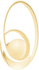 Diva - Kinkiet szczotkowany złoty 20W, ciepłe światło 3000K, IP20 - Nowoczesny design, kinkiet LED, zintegrowany LED 37x29