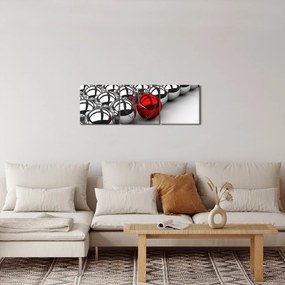 Obraz błyszczących kulek (z zegarem) (90x30 cm)