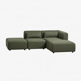 Sofa Modułowy Z Prawym Szezlongiem, 2-częściowy Z Pufą Fogler Tkanina Baranek Boucle Żółty Curri - Sklum
