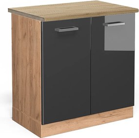 Szafka pod zlew antracyt wysoki połysk 80x60x81.6 r-line