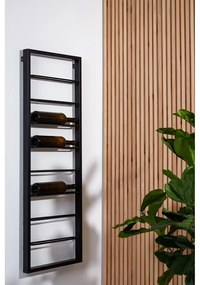 Czarny wiszący metalowy regał na wino 42x120x6 cm Macaben – Light &amp; Living