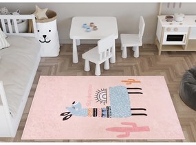 Różowy dywan dziecięcy odpowiedni do prania 80x120 cm Big Dreamer Camel – Vitaus