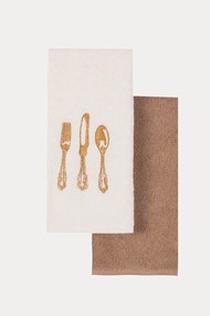 Ręczniki kuchenne HOME, 2 szt Kremowy / Beżowy Zestaw (2szt., 40x60 cm)