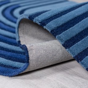 Ciemnoniebieski wełniany dywan tkany ręcznie 200x290 cm Conway Retro – Flair Rugs