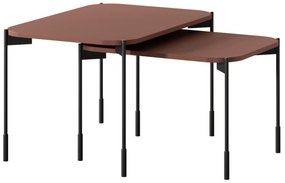 Stolik kawowy Sonatia 70 cm prostokątny na metalowych nogach - burgund