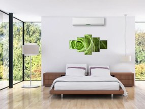 Obraz - Abstrakcyjny zielony róż (125x70 cm)