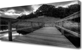 Obraz canvas Molo nad Jeziorem w Czerni i Bieli