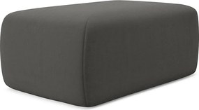 Pufa - z tkaniny welwetowej - stalowy - KAPUA