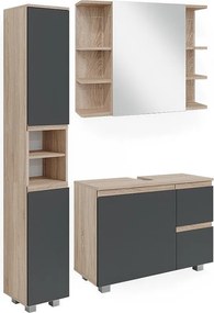 Zestaw mebli łazienkowych sonoma 80x33x60 j-shape