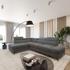 Masseno Narożnik AVISE z funkcją spania i pojemnikiem na pościel Narozniki L, Rozkładana sofa - Szary, QUELLE 92